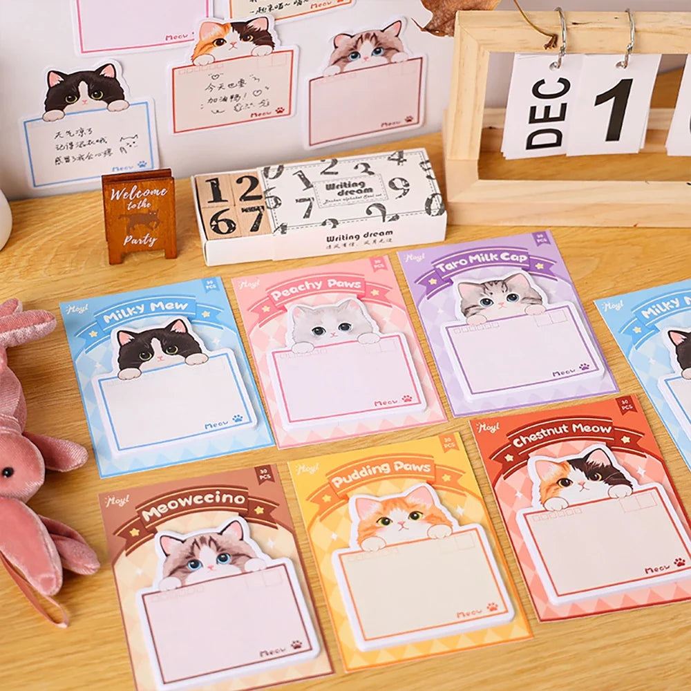 Cute Little Cat Sticky Note Self-adhesive Message Memo Pad DIY