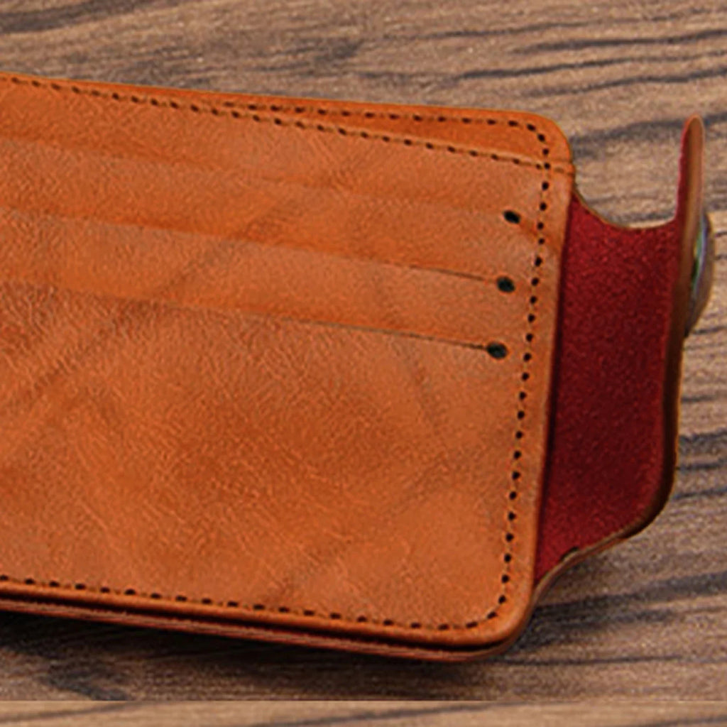 Men's Vintage Folding Mini Wallet – Retro Slim PU Card Holder