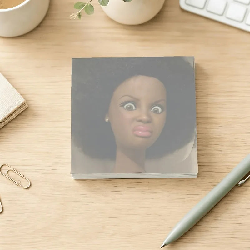 50 150Sheets Paper Curly Hair Character Notepad Humorous Angry Face