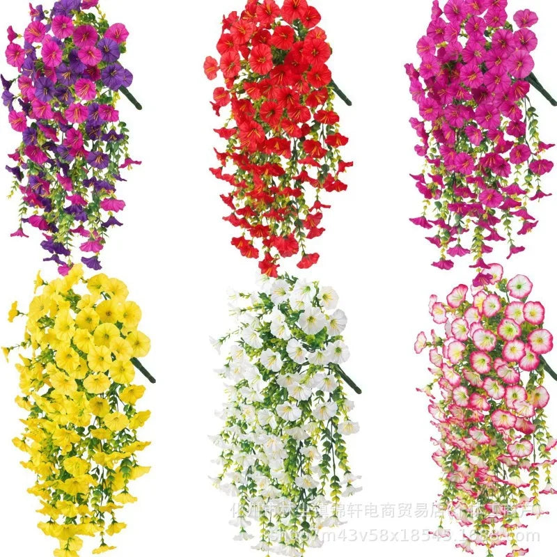 Artificial Morning Glory Hanging Vine | UV Resistant Fake Flowers