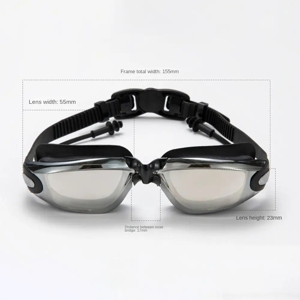 Anti-Fog Adult Swimming Goggles Set – UV Protection & Swim Cap
