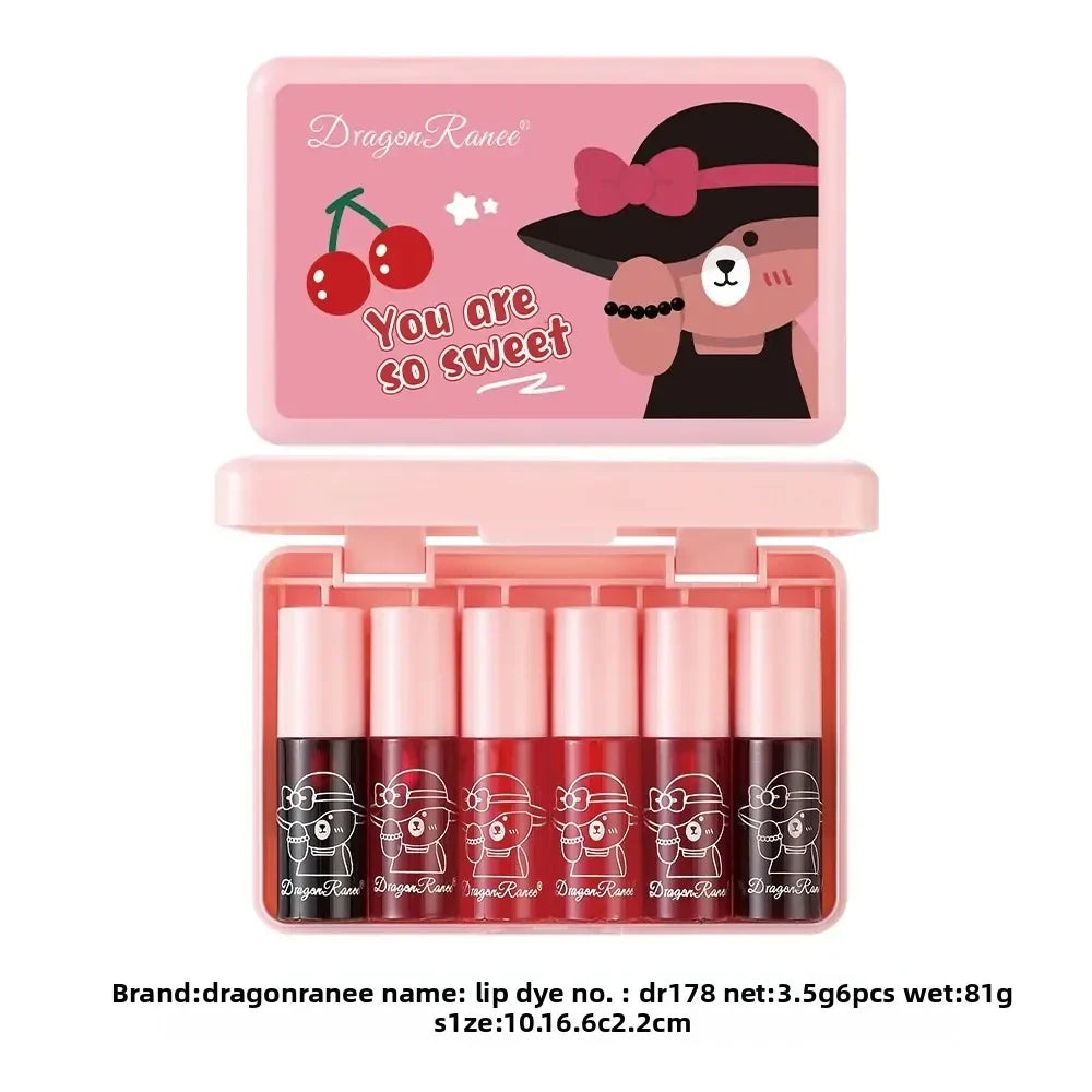 Dragon Ranee Mirror Lip Gloss Set – 6 Mini Long-Lasting Shades