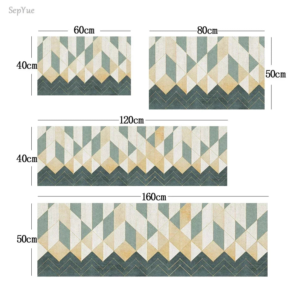 40x120cm Absorbent Velvet Bath Rug Non Slip Long Kitchen Mat Crystal