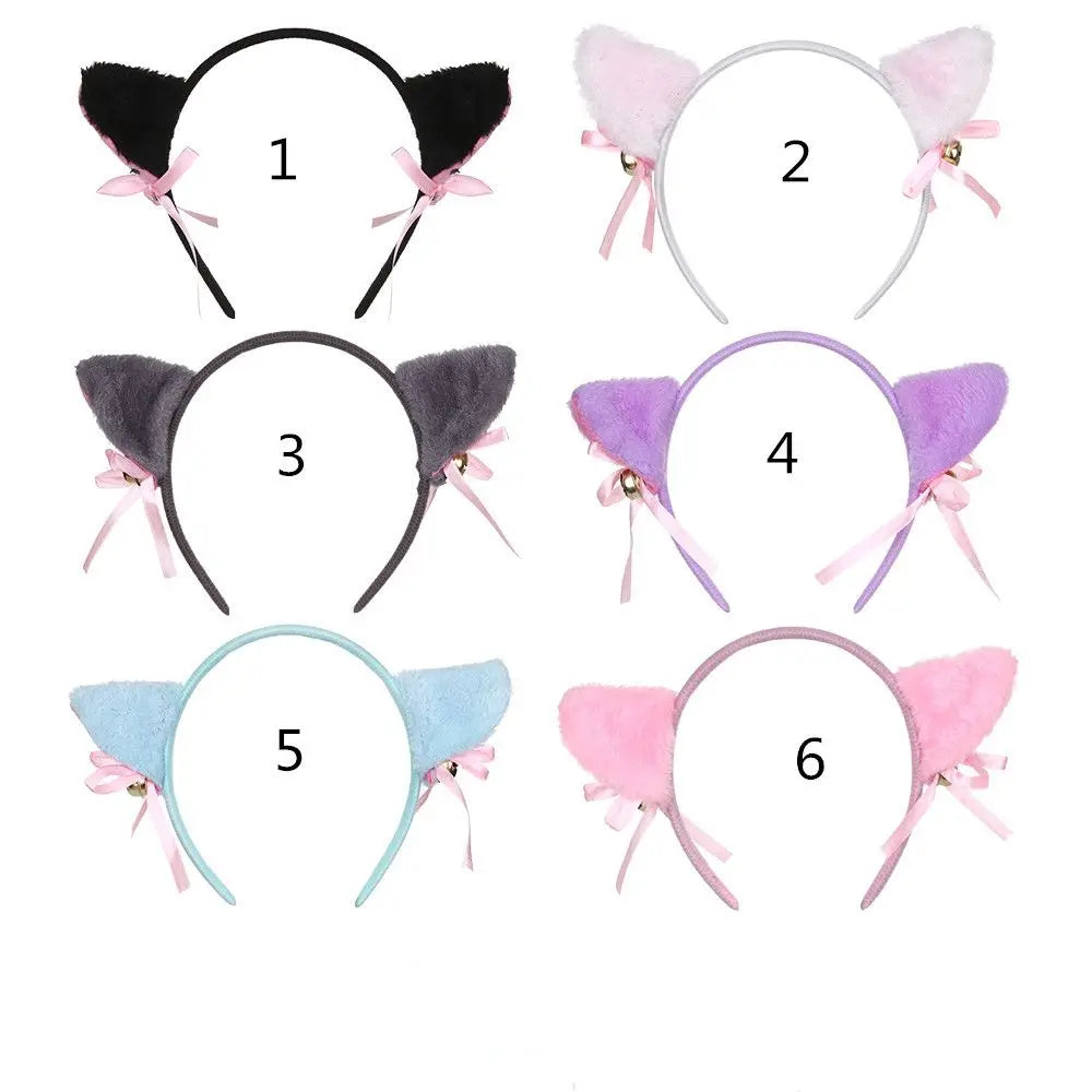 Anime Cat Ear Headband with Bell – Cosplay Hair Accessory