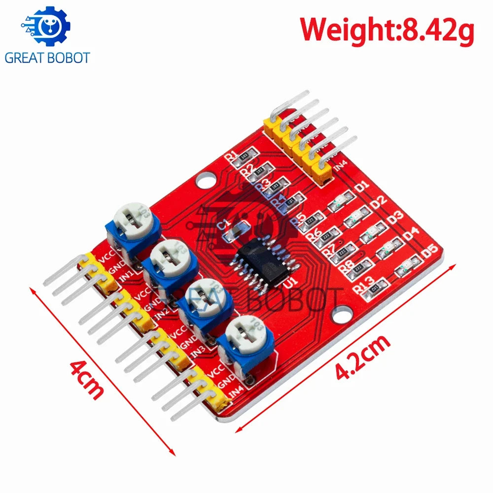 4-Channel IR Tracking & Obstacle Avoidance Module | Robots & Cars