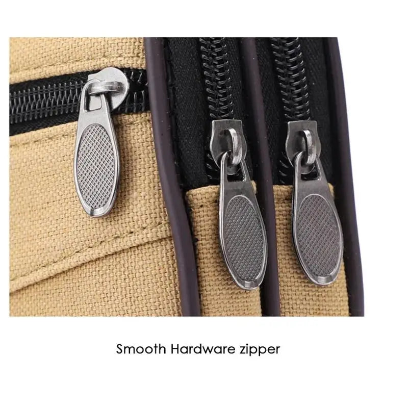 Men's Canvas Belt Phone Pouch – Double Layer Waist Bag