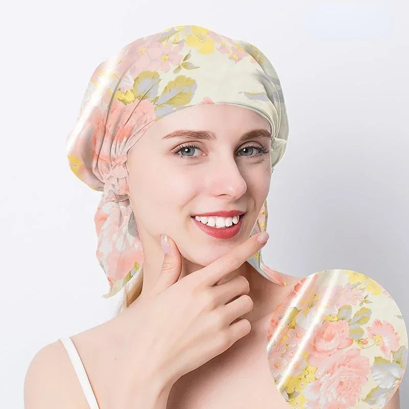 100% Mulberry Silk Sleep Beanie – Night Cap & Hair Wrap