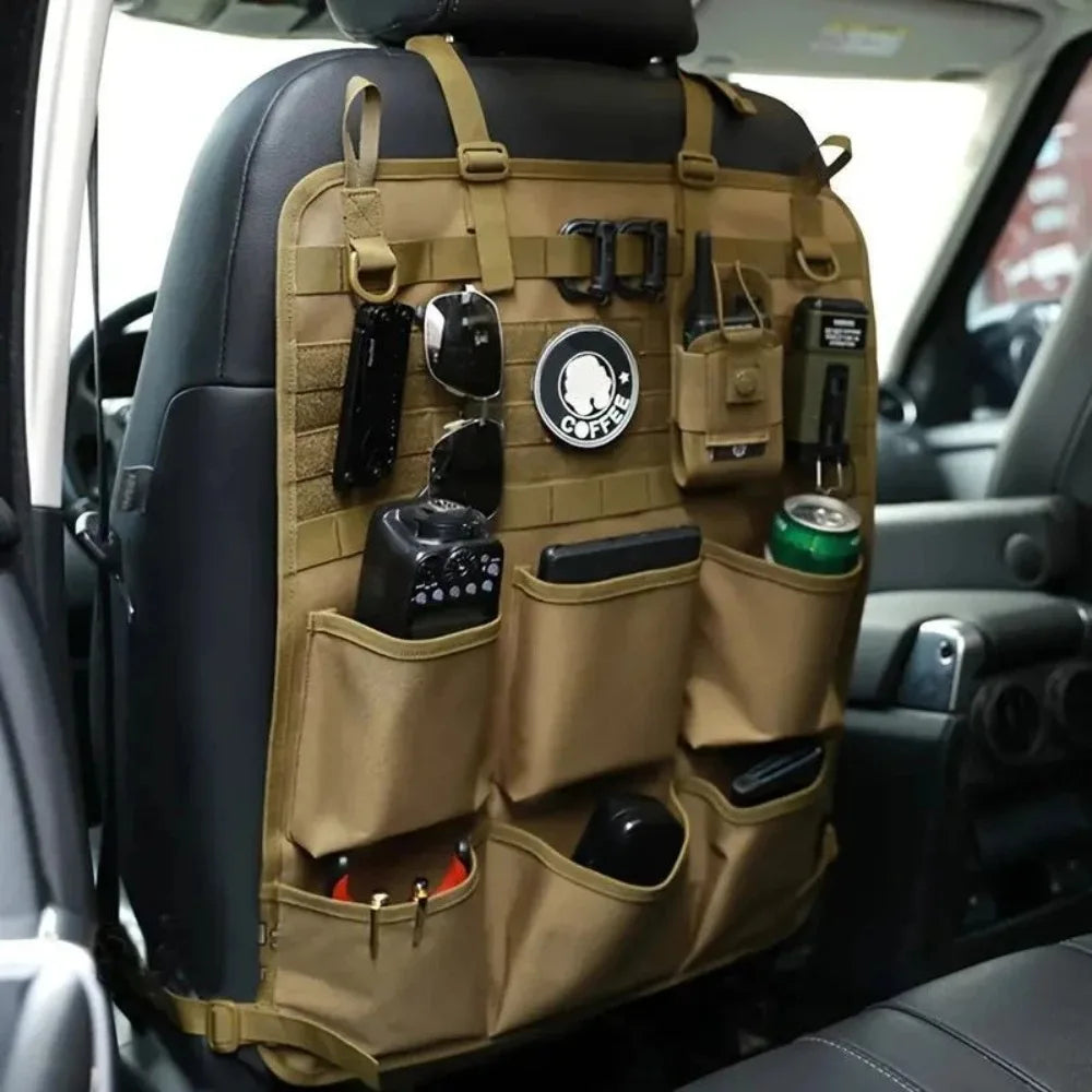 Tactical Camo Car Seat Back Organizer | Multi-Pocket Storage Bag