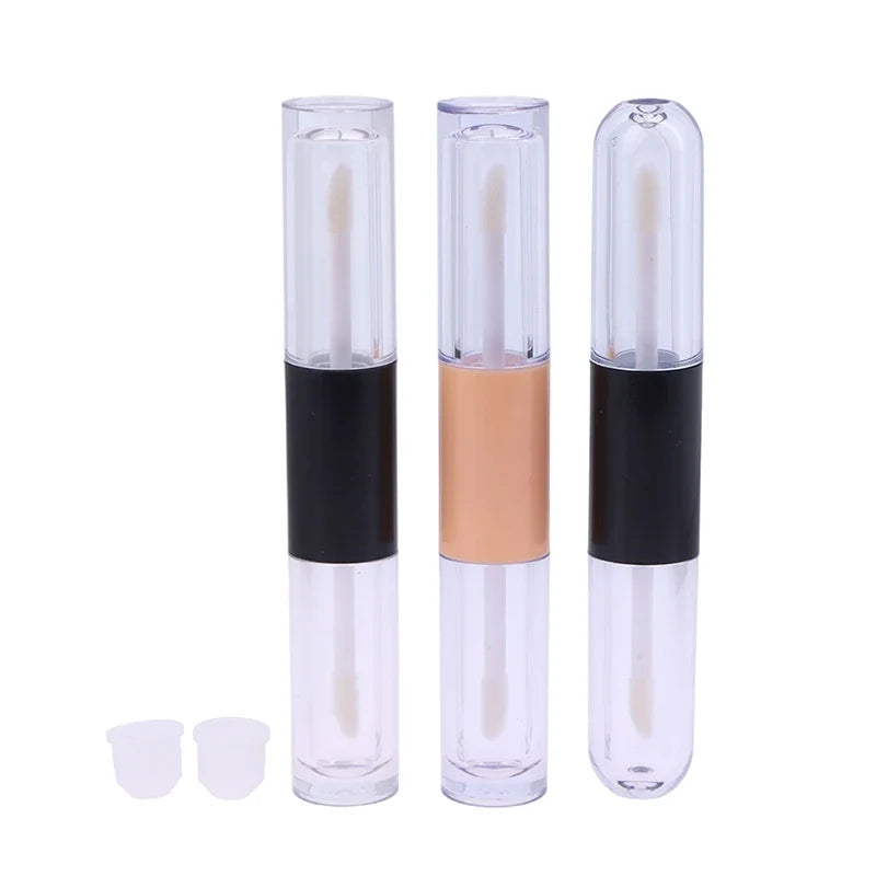 2-in-1 Double-Ended Refillable Lip Gloss Tube with Wand