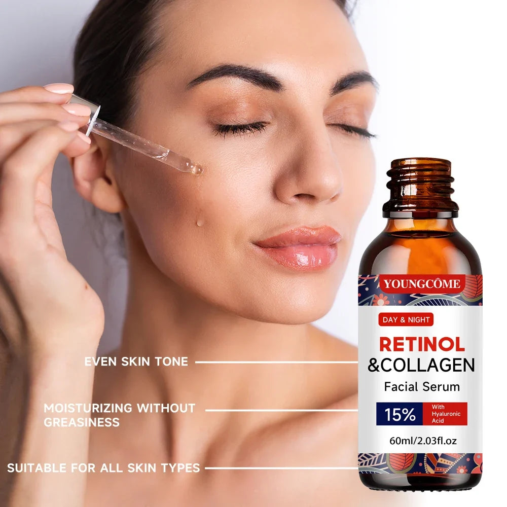 Retinol Collagen Facial Serum Hyaluronic Acid Daily Hydrating Skin