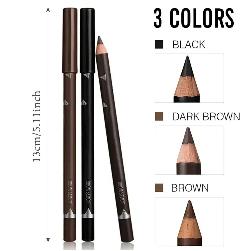 Waterproof Eyebrow Pencil Set 6/12 Pcs – Natural Black & Brown