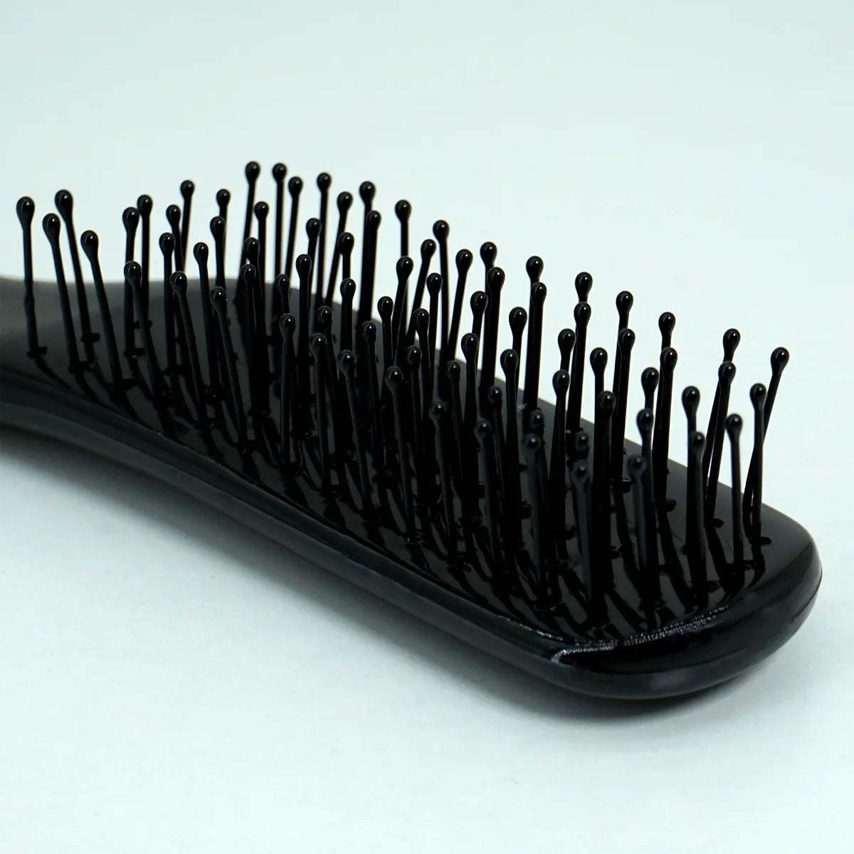 Compact Black Paddle Hair Brush – Ergonomic Soft Bristle Brush