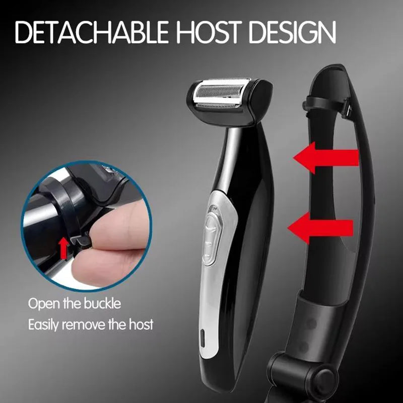 Men's Long-Handle Back & Body Hair Shaver Grooming Tool