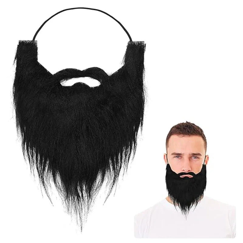 Fake Beard Party Halloween Santa Claus Big White Long Hair Black