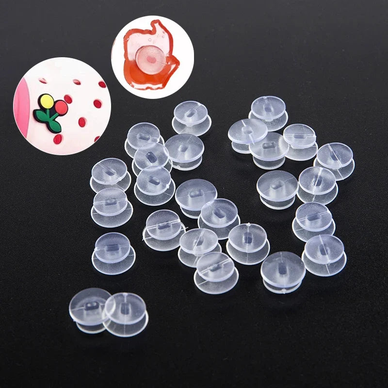 25Pcs Transparent Buttons for DIY Sandal Shoe Charms & Decor