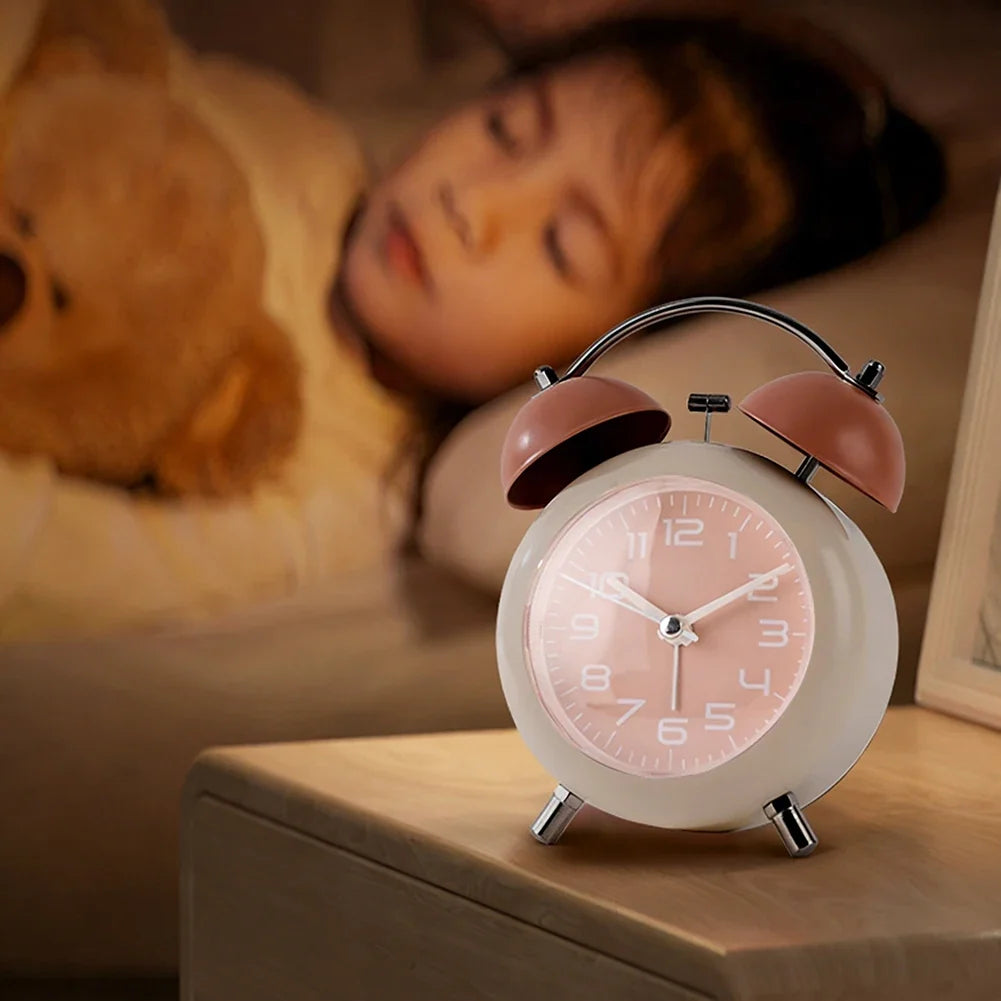 Retro Twin-Bell Alarm Clock – Silent, Loud & Night Light