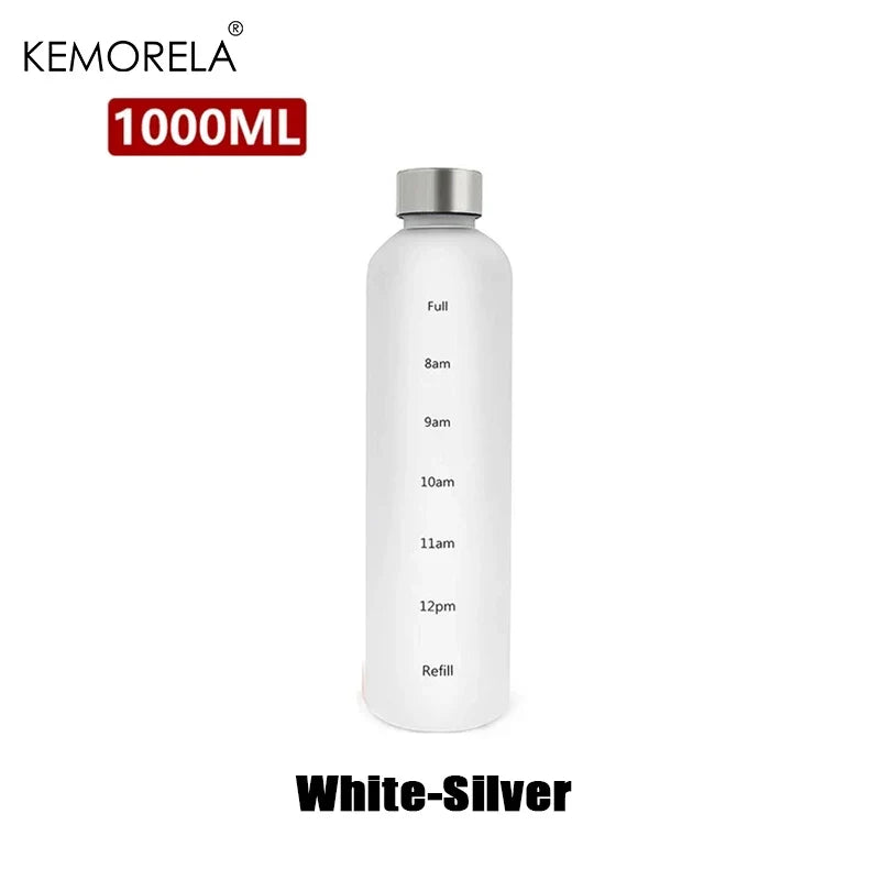 1L Motivational Water Bottle with Time Marker – 32 oz BPA Free