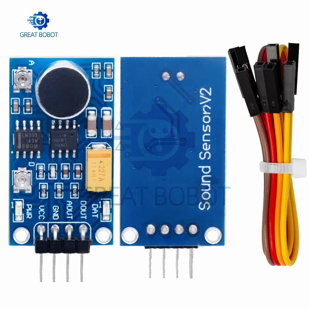 LM386 Audio Amplifier & Sound Detection Sensor Module 3.3V–5V