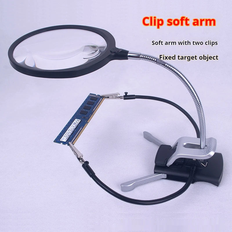 130mm LED USB Illuminated Magnifying Glass – Desk Magnifier
