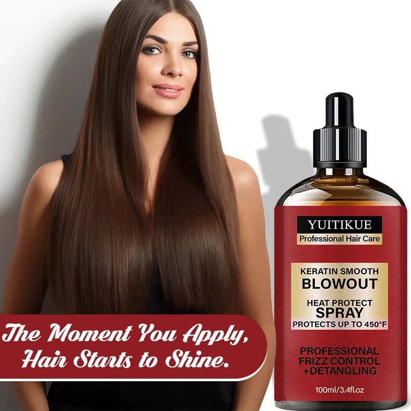 Keratin Heat Protect Spray 450°F | Frizz Control & Detangling