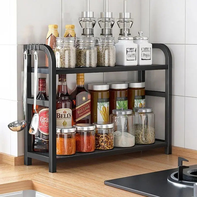 2-Tier Rustproof Metal Kitchen Shelf Space Saving Countertop