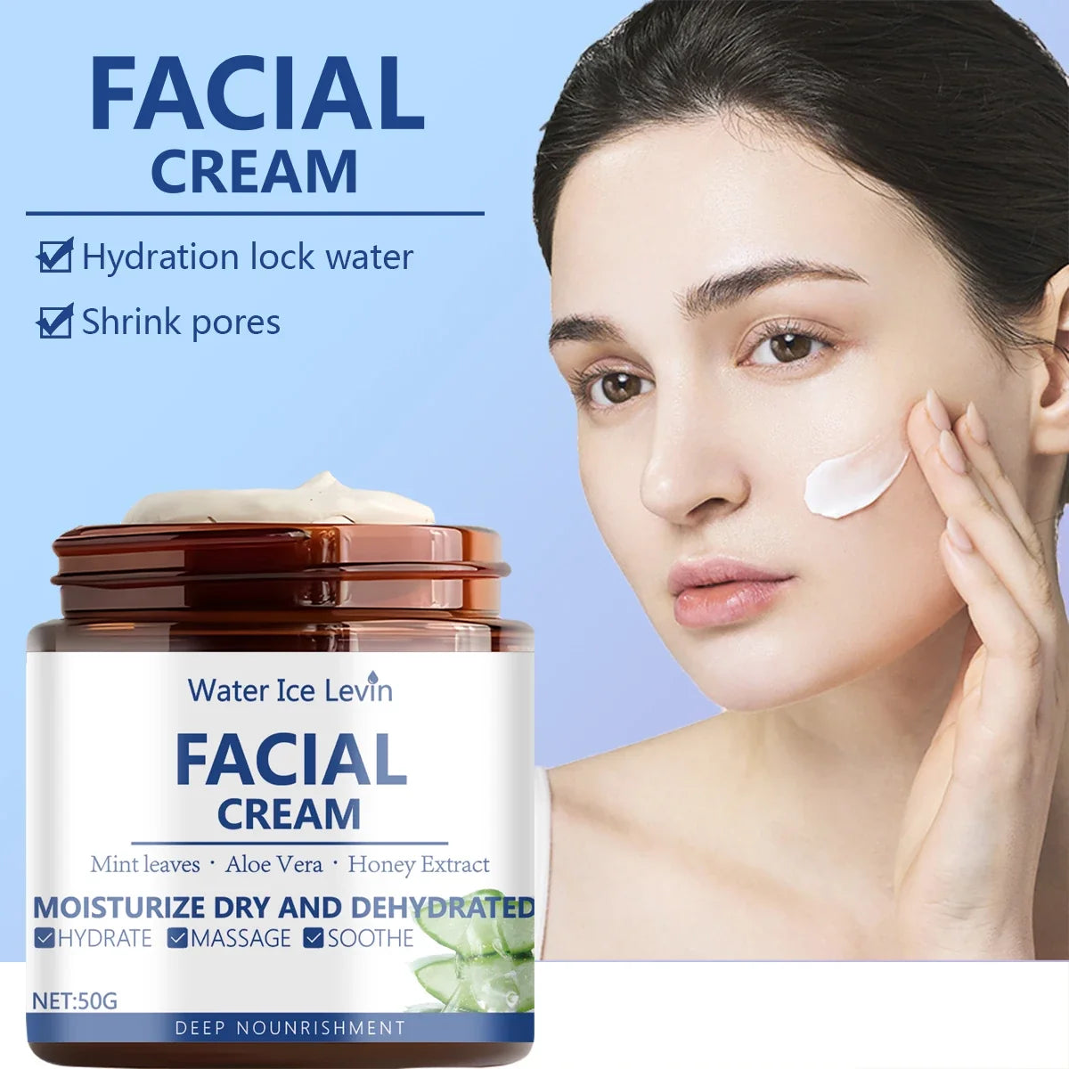 Water Ice Levin Hydra-Lock Facial Cream | Aloe & Honey 50g