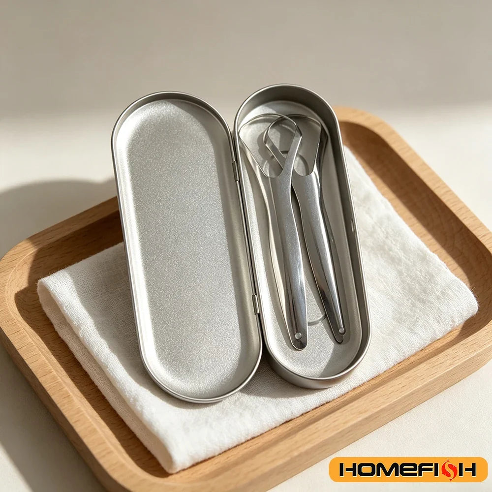 Stainless Steel Tongue Cleaners Gum Scraper Adults Boys Girls Care