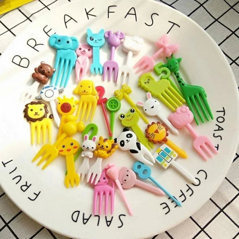 50/60 Pcs Cartoon Fruit Forks – Party Dessert & Snack Picks