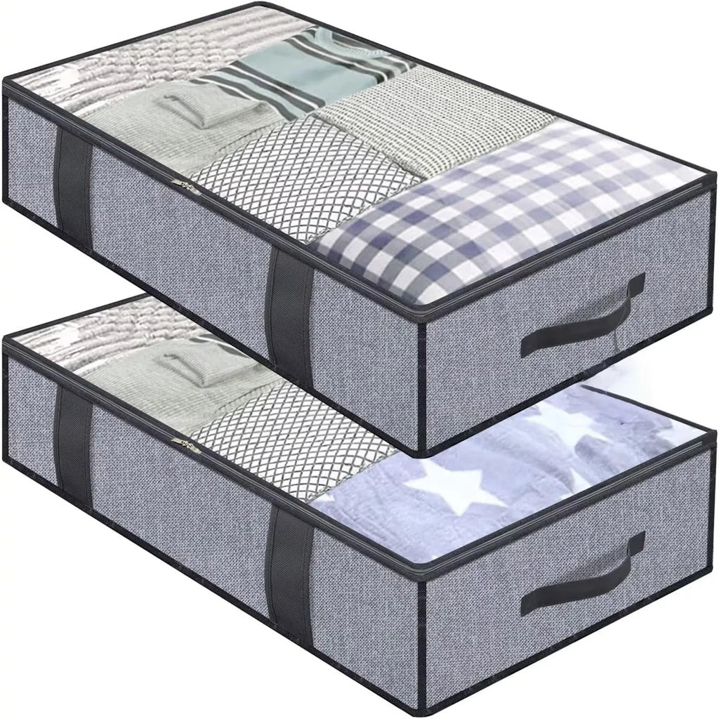 Under-Bed Storage Bags Set of 2 | Foldable with Lid & Handles