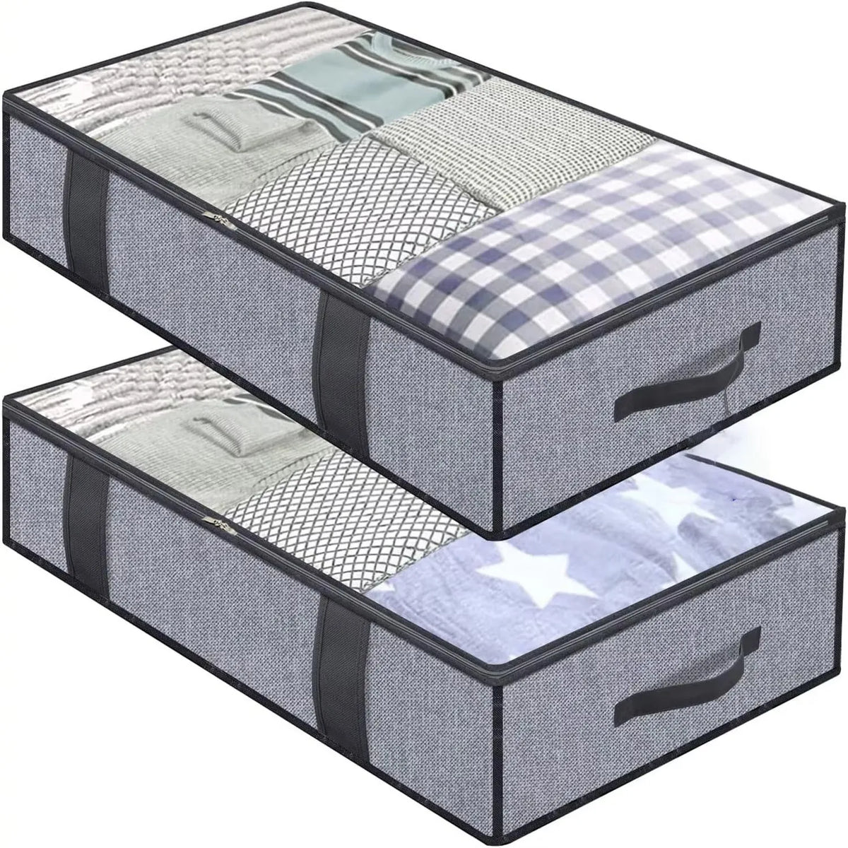 Under-Bed Storage Bags Set of 2 | Foldable with Lid & Handles