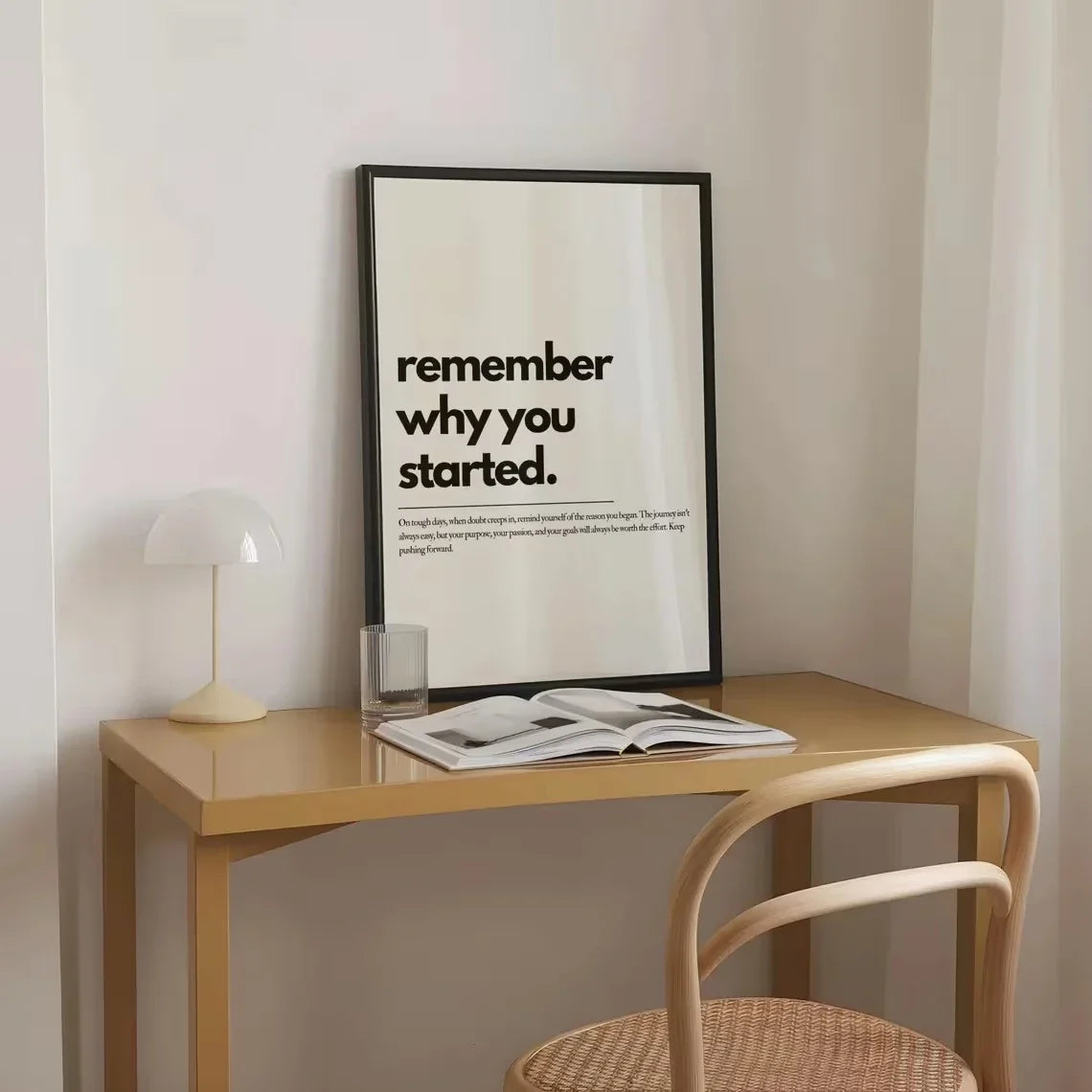 "Remember Why You Started" Motivational Canvas Wall Art