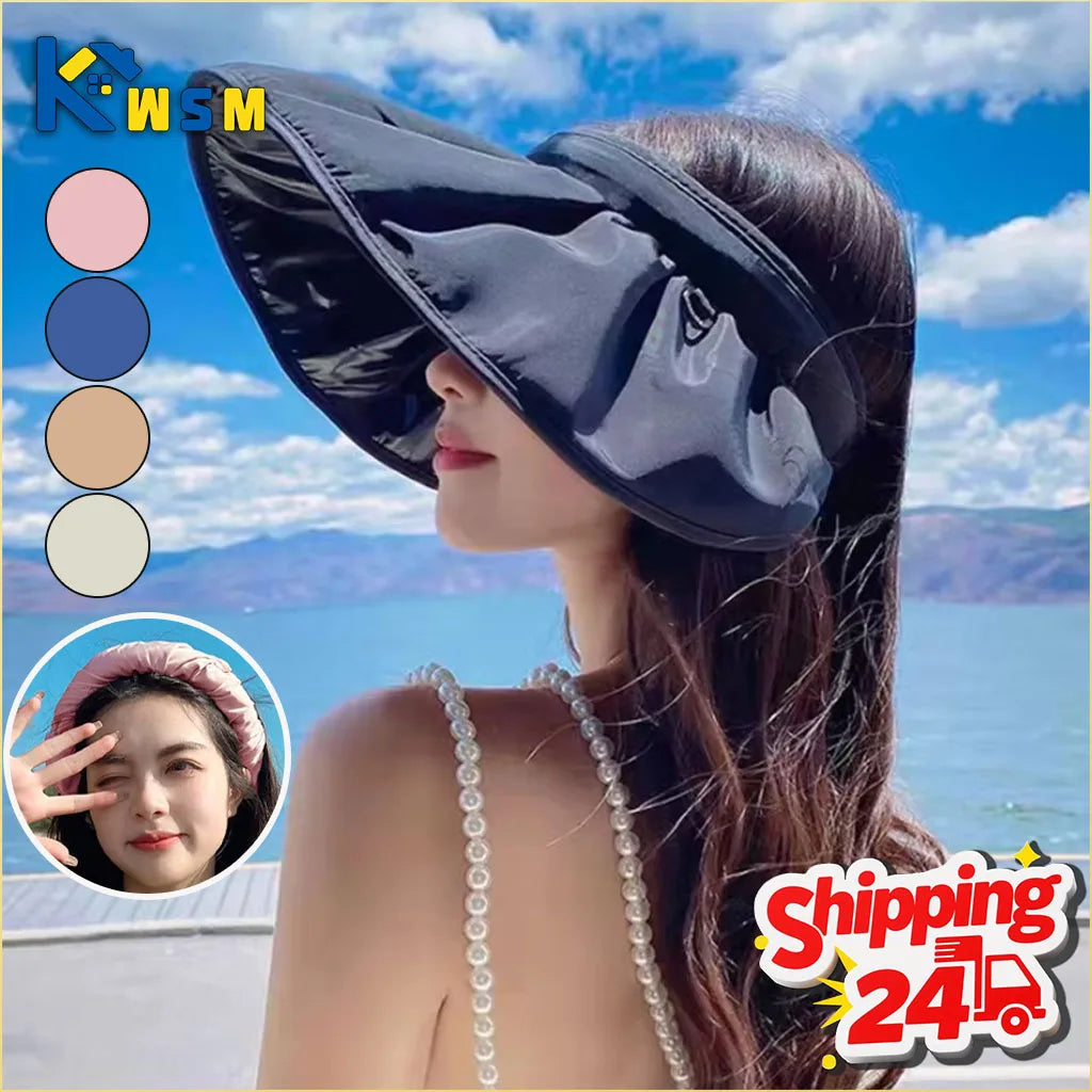 UPF 50+ Convertible Sun Hat & Visor 2-in-1 UV Beach Hat Women