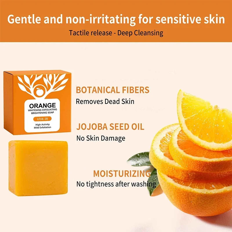 Orange Enzyme Brightening Soap Bar | Gentle Exfoliating 100g