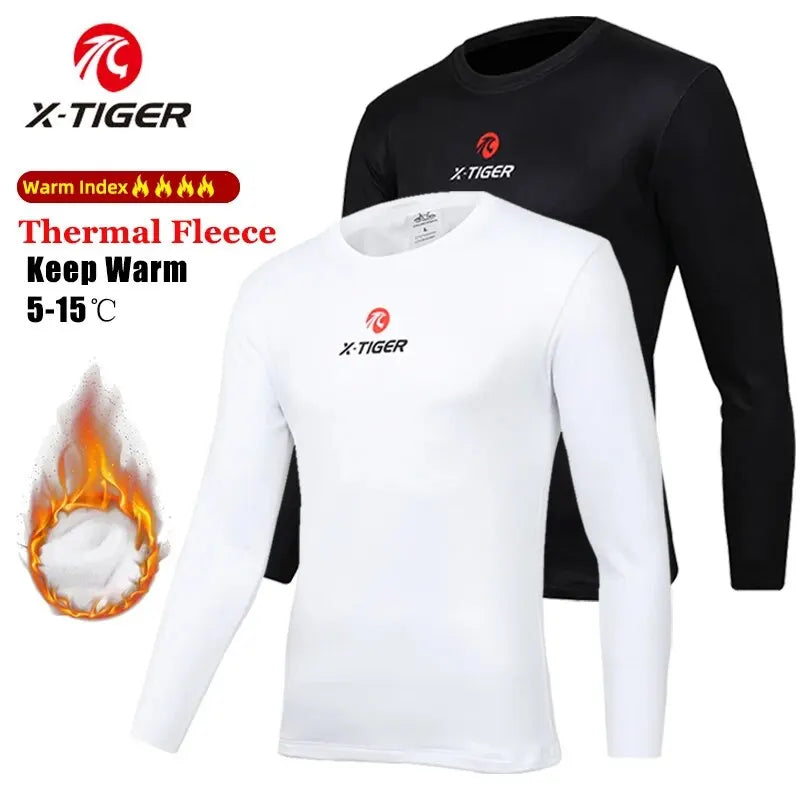 X-TIGER Men's Fleece Winter Cycling Base Layer Long Sleeve