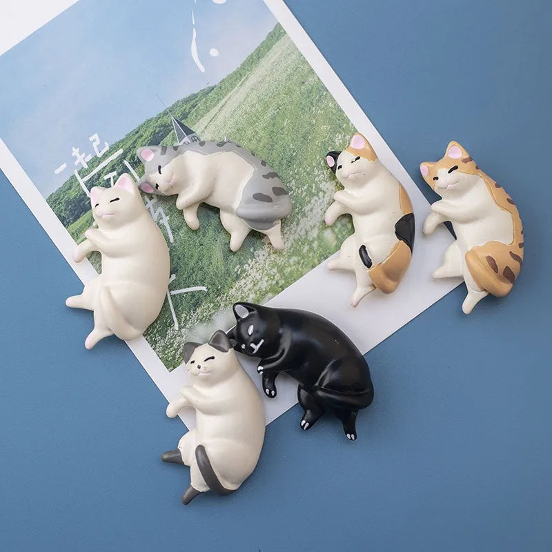 Cute Lazy Cat Fridge Magnet | Kawaii Cartoon Home Decor