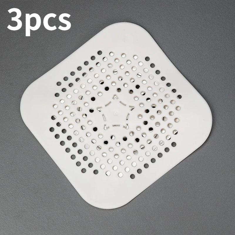 Silicone Floor Drain Hair Catcher with Suction Cup – 3 Pack
