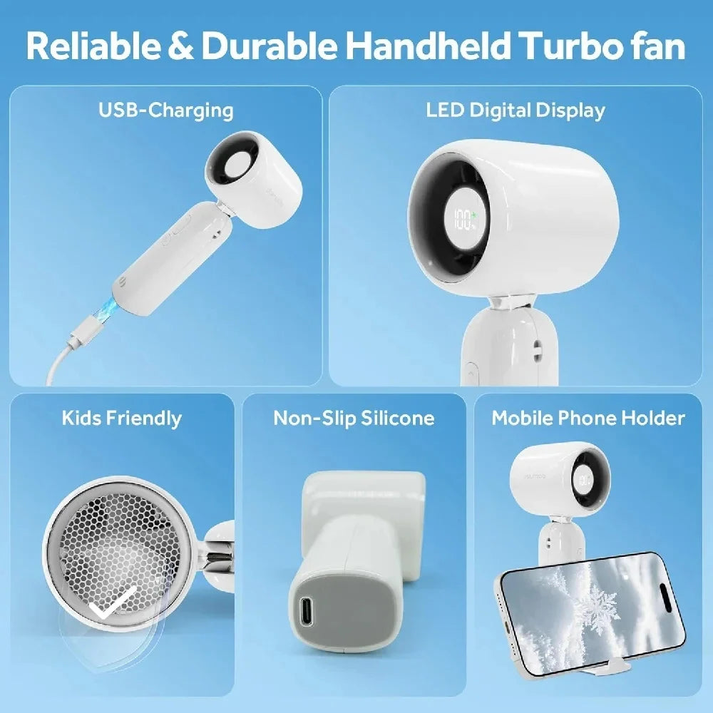 URGGU Turbo Handheld Fan 4500mAh | 5 Speeds & LED Display