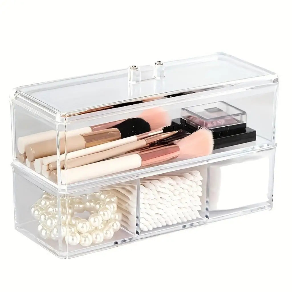 Acrylic Organizer Clear Dispenser Cotton Swabs Tea Bags Cosmetics