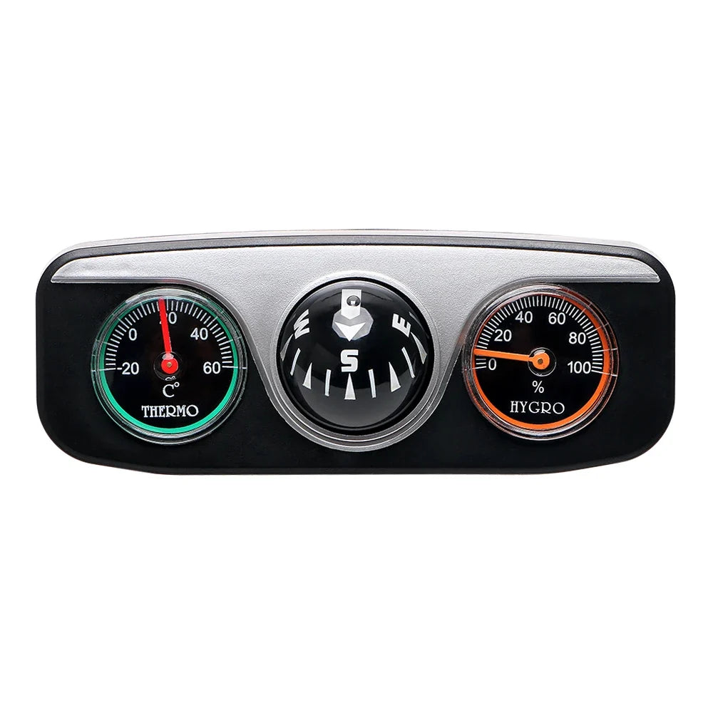 3-in-1 Car Compass Thermometer Hygrometer Dashboard Ball