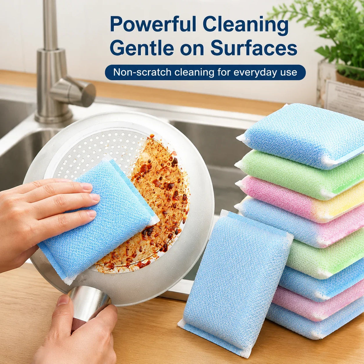 Double-Sided Kitchen Scrubber Sponge | Dishes, Pots & Pans