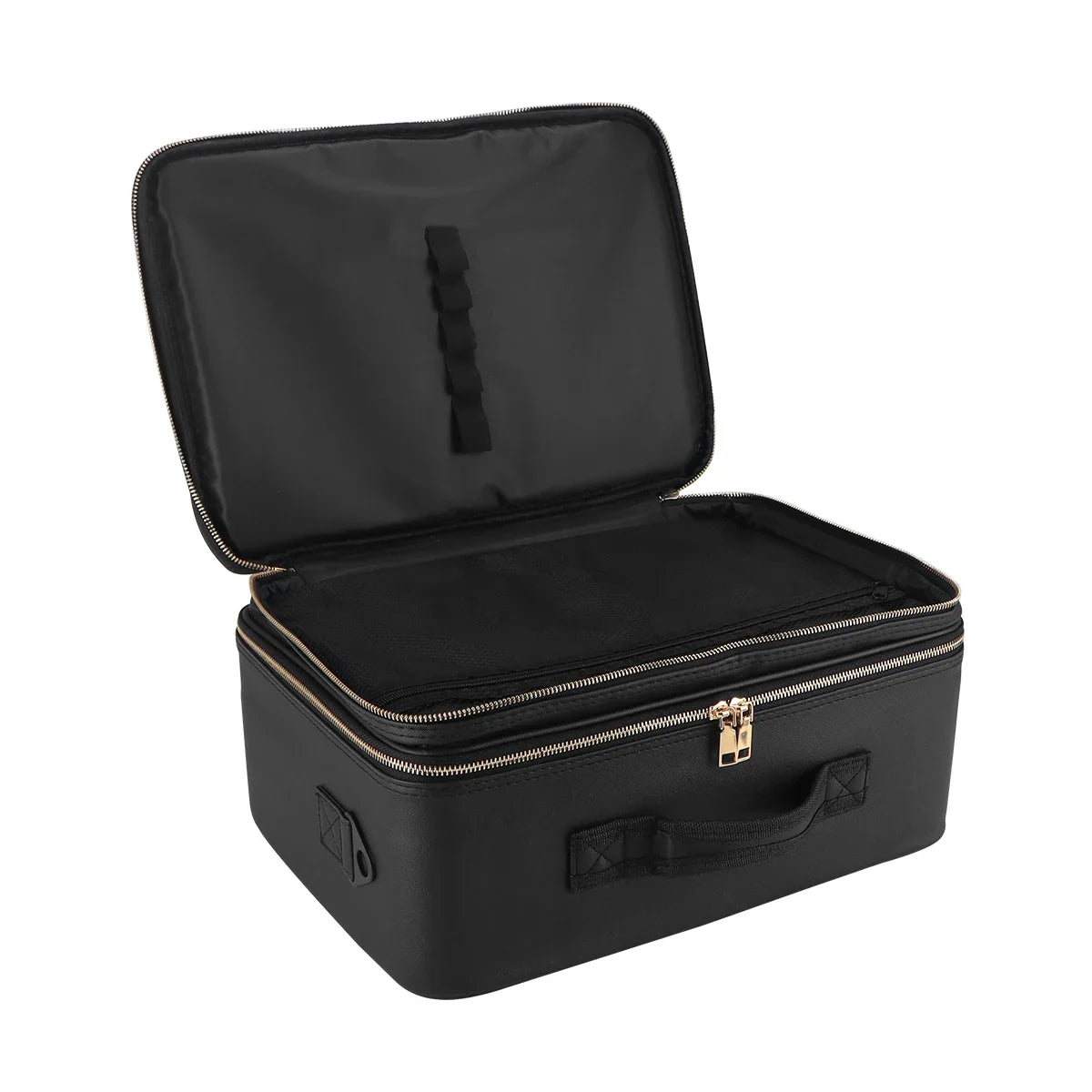 PU Leather Makeup Organizer Bag with Strap | Travel Brush Case