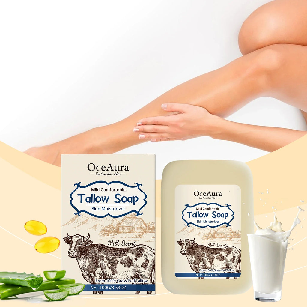 OCEAURA Beef Tallow Soap Bar – Sensitive Skin, 100g