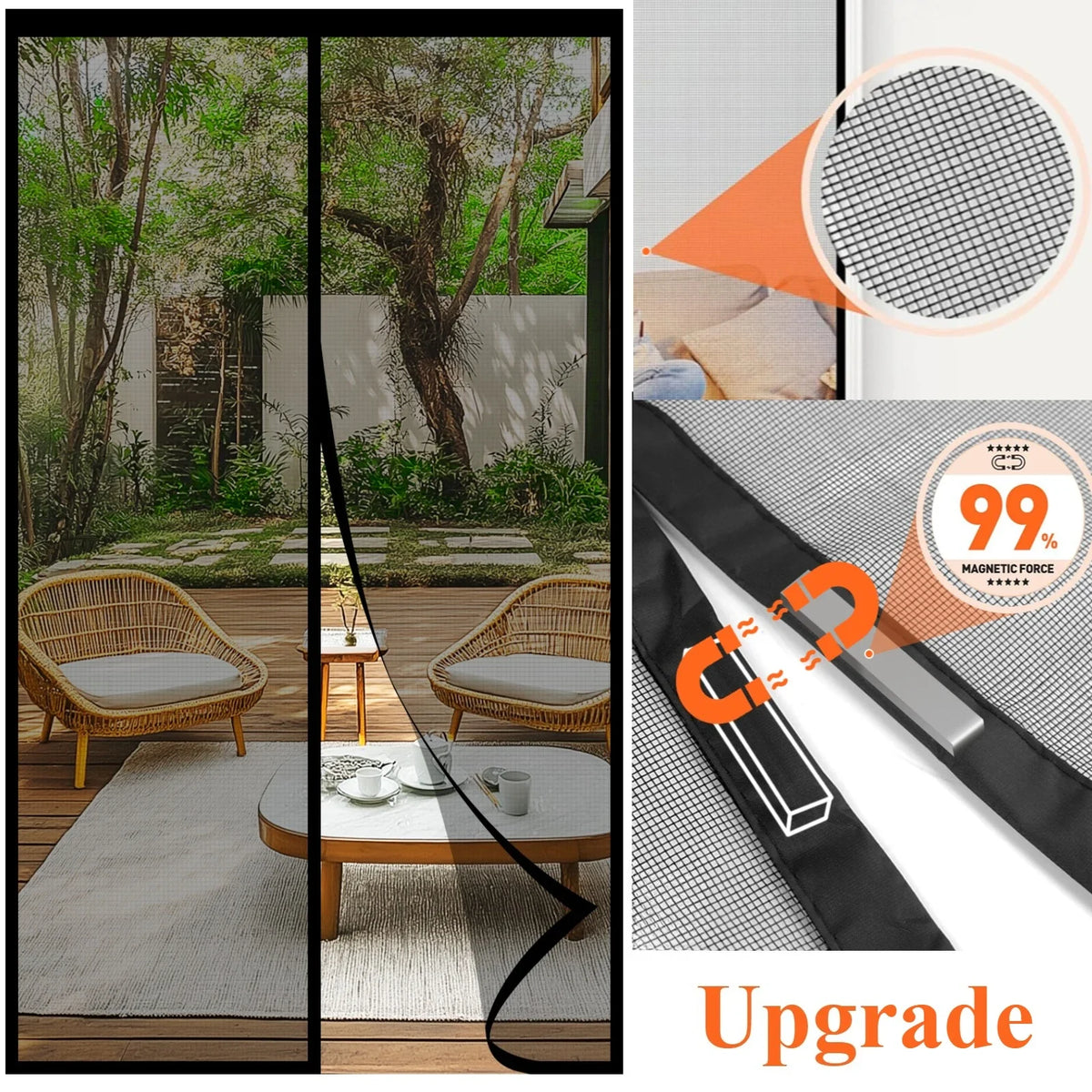 Magnetic Screen Door Curtain 100x210cm – Auto-Close Bug Net