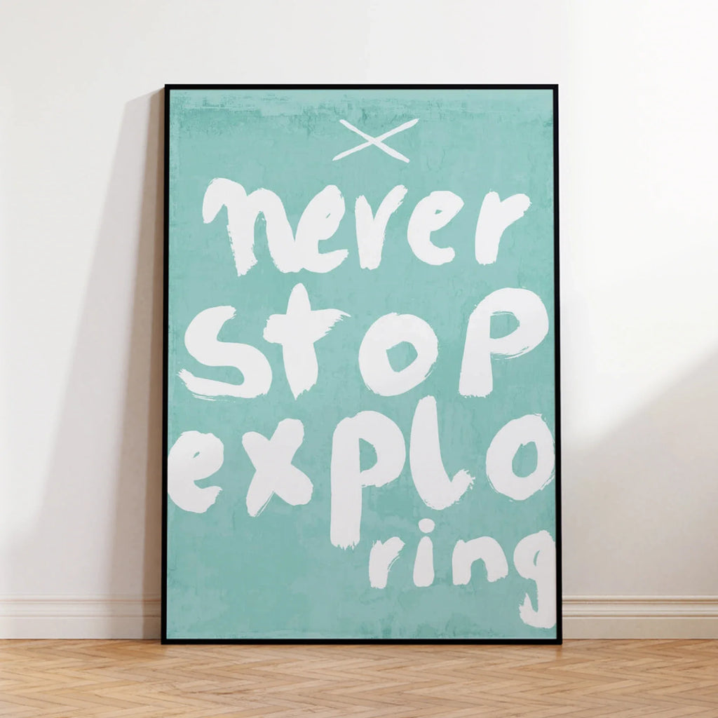 Never Stop Exploring Tree Canvas Wall Art | Minimalist Print