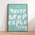 Never Stop Exploring Tree Canvas Wall Art | Minimalist Print