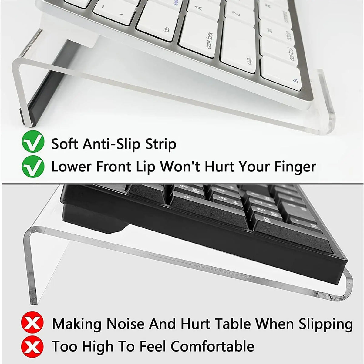 Acrylic Keyboard Riser Stand – Ergonomic Desk Tilt Support
