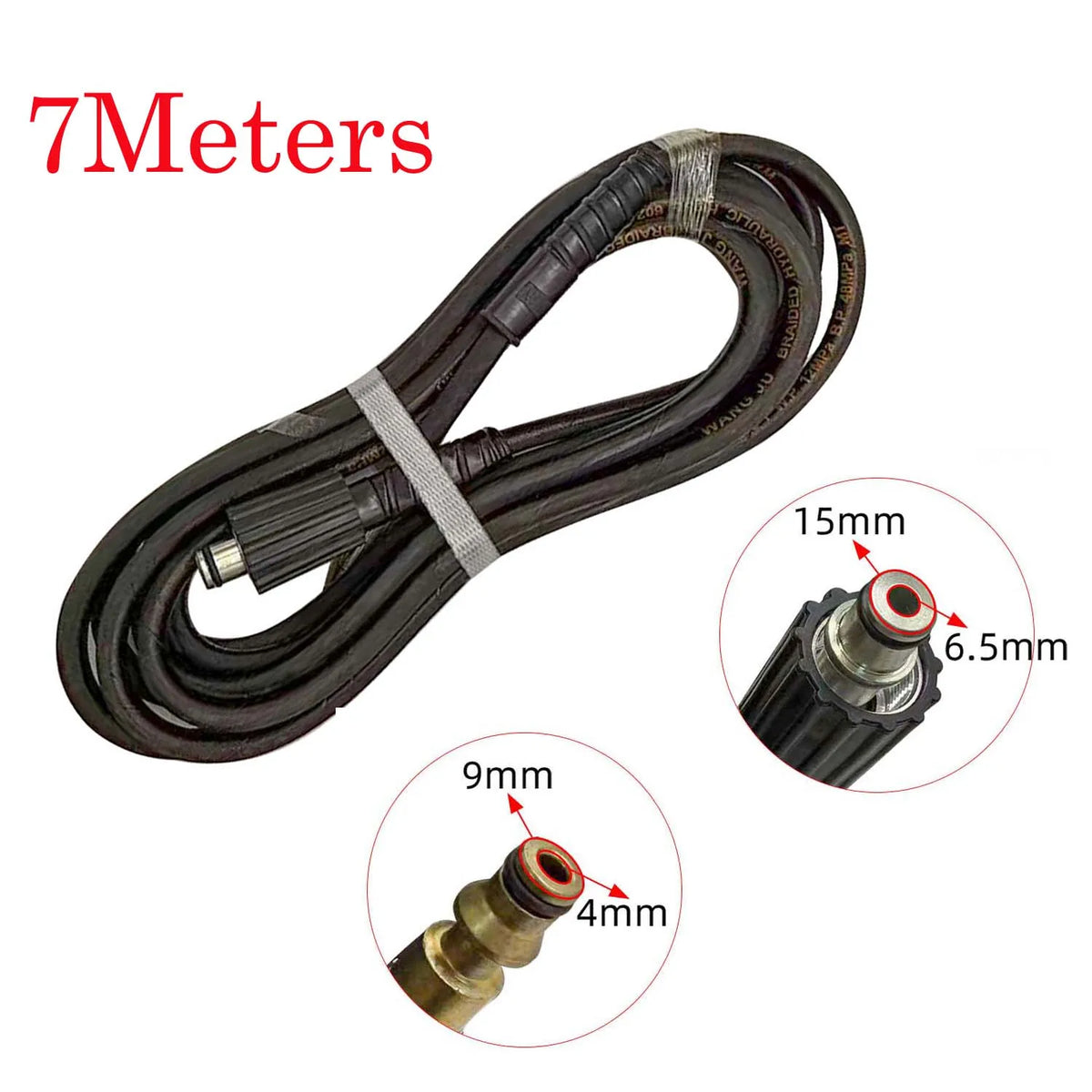 7M High-Pressure Car Wash Hose – Reinforced Rubber Pipe