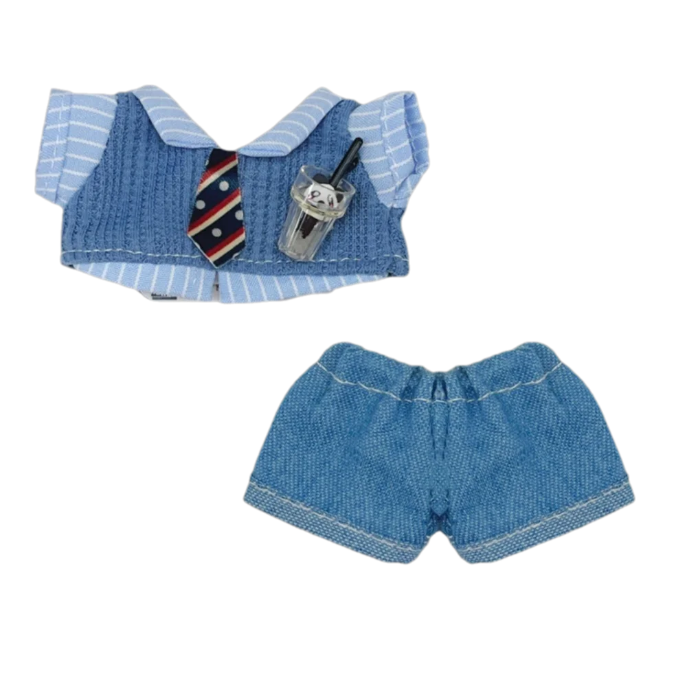 10cm Doll Clothes Set – Blouse, Pants & Necktie for BJD