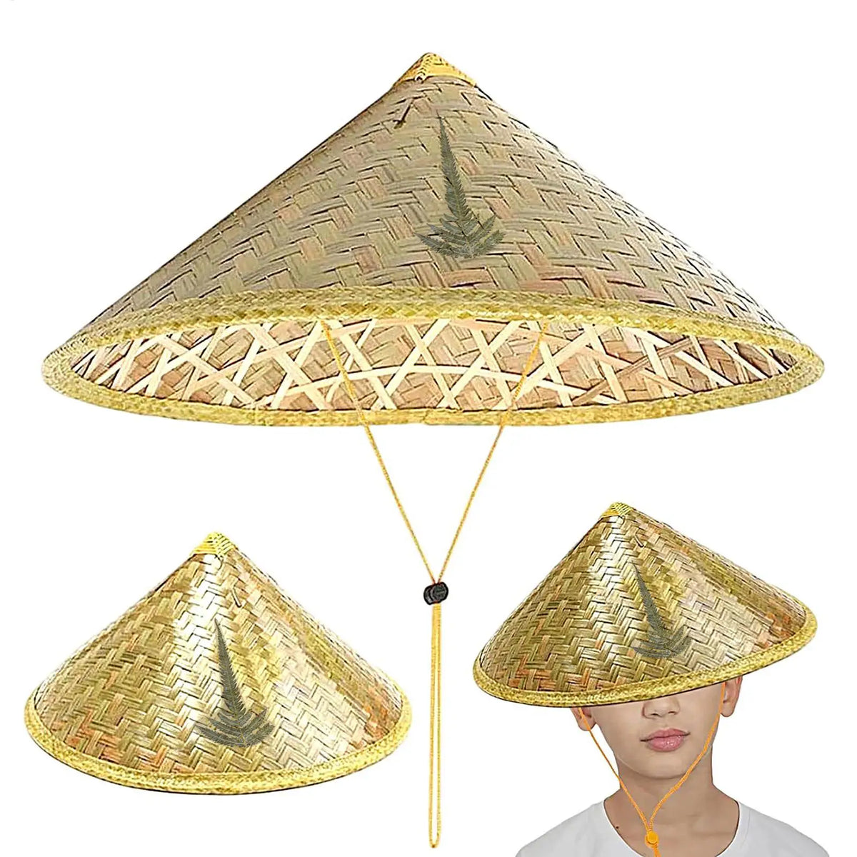 Chinese Retro Bamboo Rattan Fisherman Hat Handmade Weave Straw Bucket