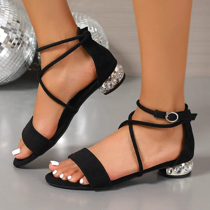 Women's Open-Toe High Heel Sandals – Buckle Strap Dress Shoes
